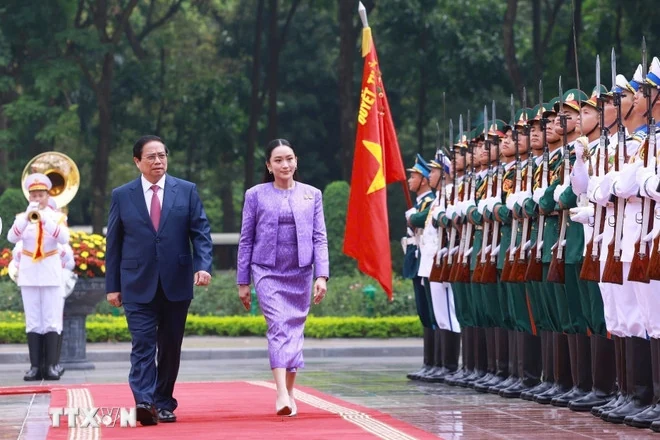 Lễ đón Thủ tướng Thái Lan Paetongtarn Shinawatra thăm chính thức Việt Nam