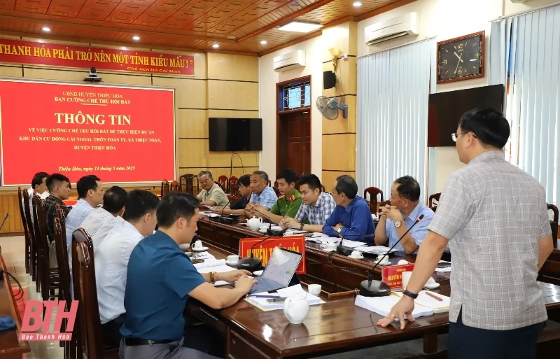 Thiệu Hóa sẽ cưỡng chế thu hồi đất thực hiện dự án Khu dân cư Đồng Cái Ngoài, xã Thiệu Toán