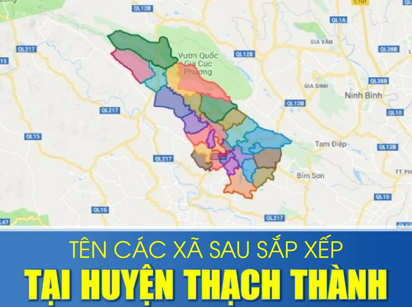 Tên các xã sau sắp xếp tại huyện Thạch Thành