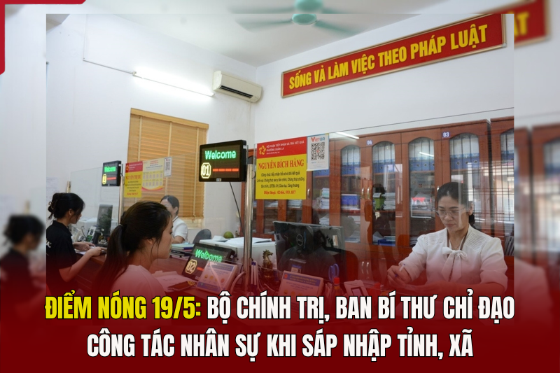 Điểm nóng 19/5: Bộ Chính trị, Ban Bí thư chỉ đạo công tác nhân sự khi sáp nhập tỉnh, xã