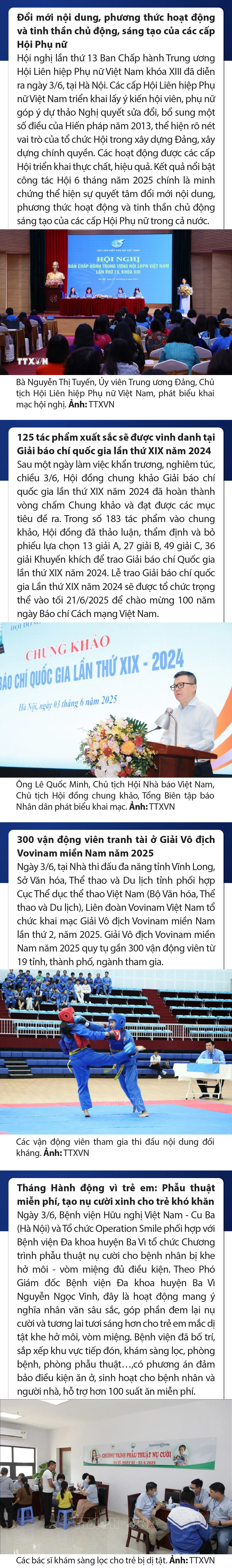 Sự kiện nổi bật trong nước, quốc tế ngày 3/6/2025