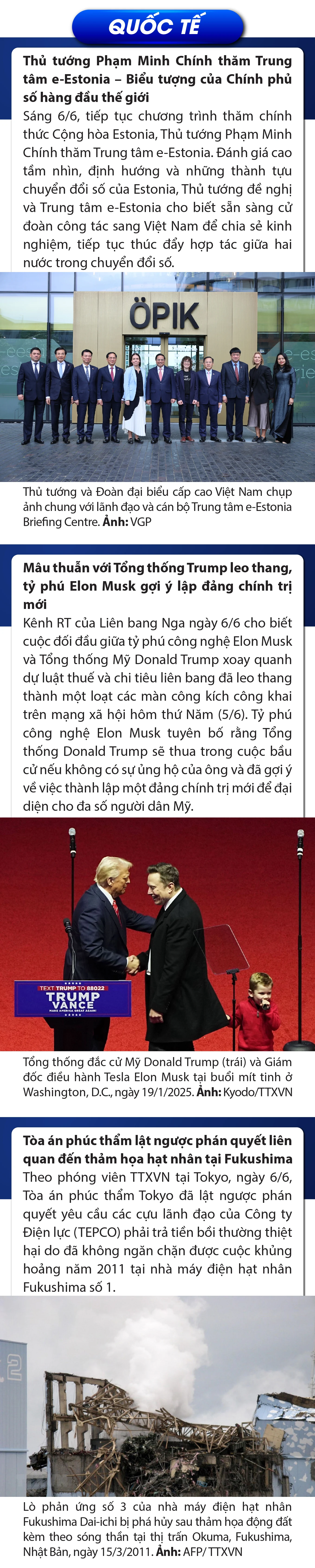 Sự kiện nổi bật trong nước, quốc tế ngày 6/6/2025