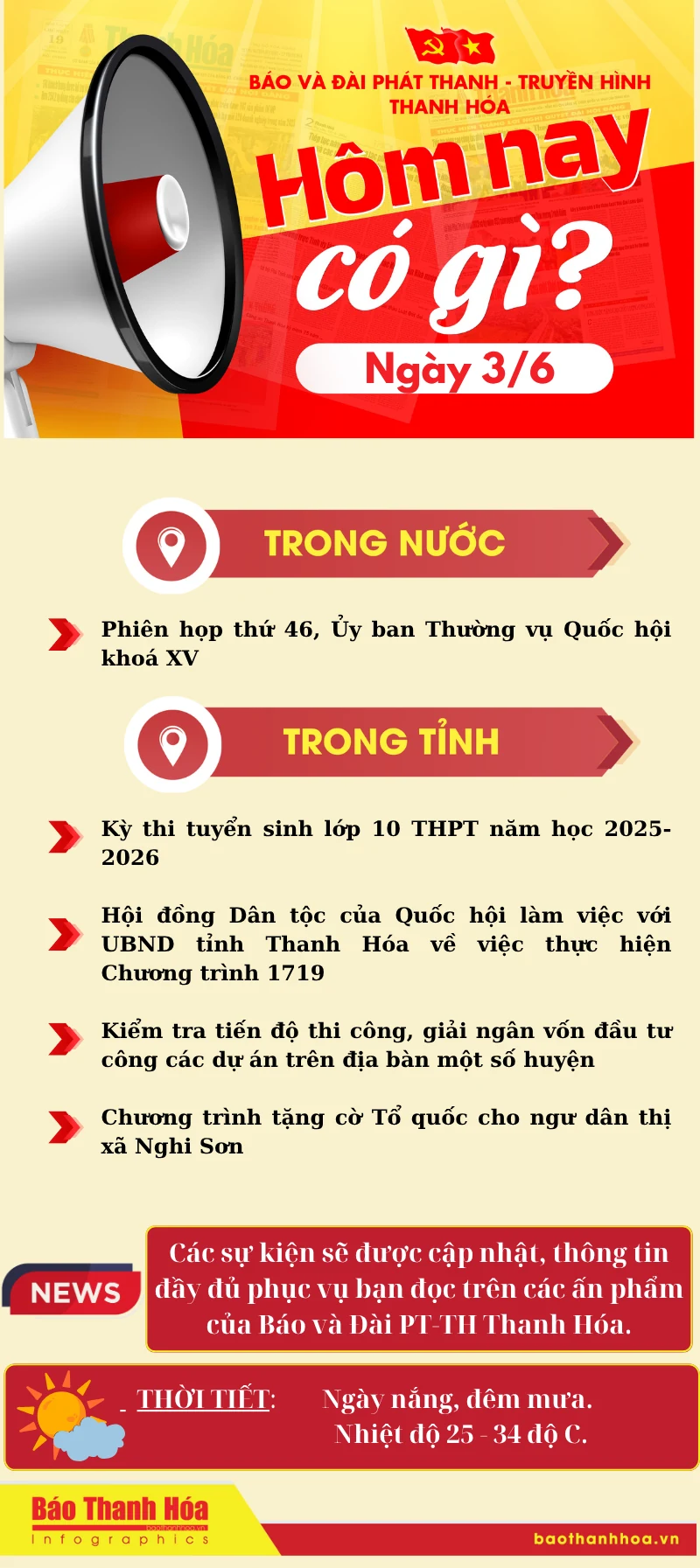 Hôm nay có gì? - Sự kiện nổi bật ngày 3/6/2025