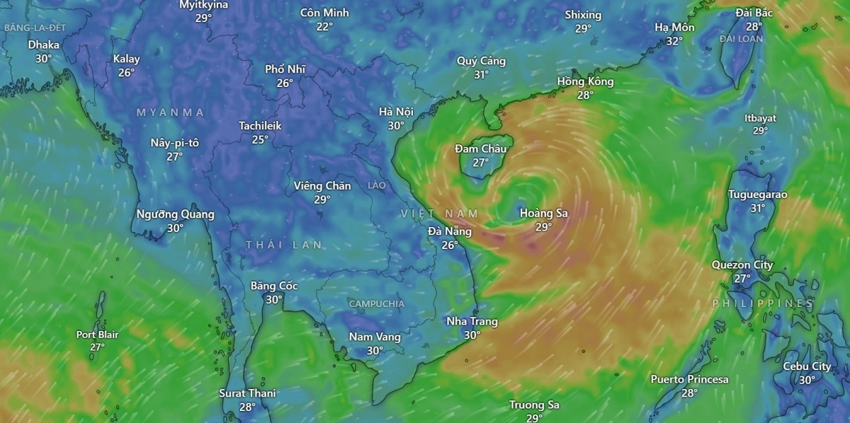 Chi tiết về cường độ, hướng đi của ATNĐ đang mạnh lên thành bão ở Biển Đông