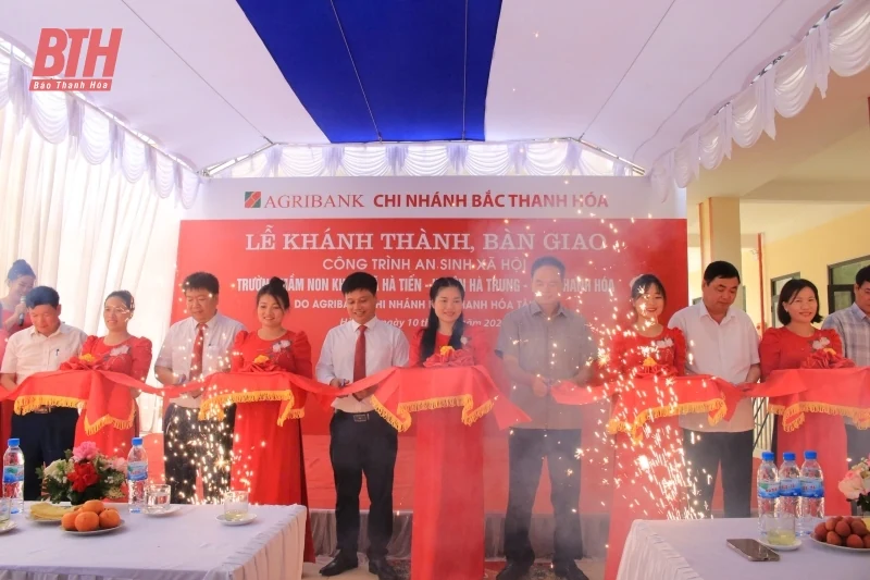 Agribank Bắc Thanh Hóa tài trợ hơn 7 tỷ đồng xây dựng Trường Mầm non khu A xã Hà Tiến 