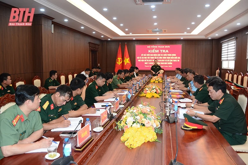 Bộ Tổng Tham mưu kiểm tra kết quả triển khai mệnh lệnh tác chiến phòng không tại tỉnh Thanh Hóa