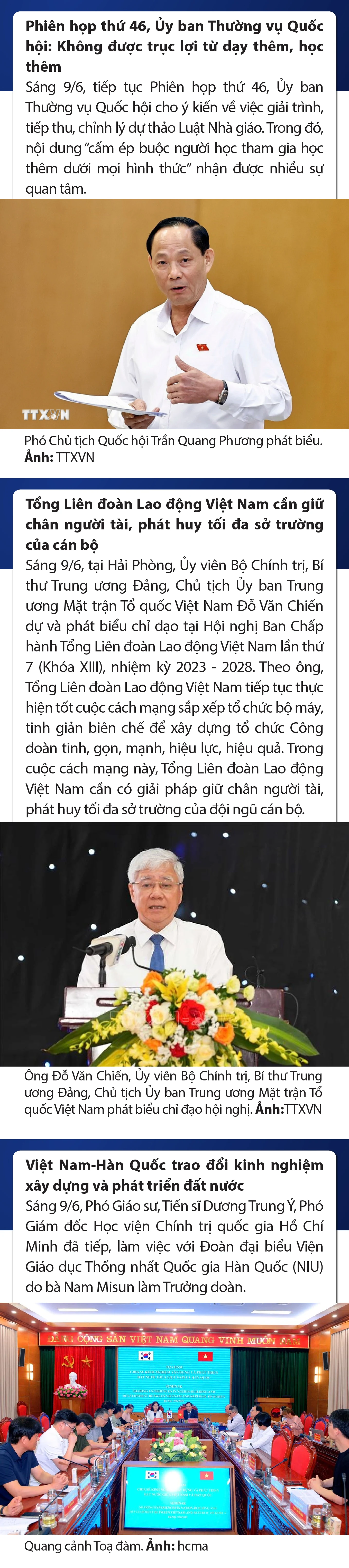 Sự kiện nổi bật trong nước, quốc tế ngày 9/6/2025