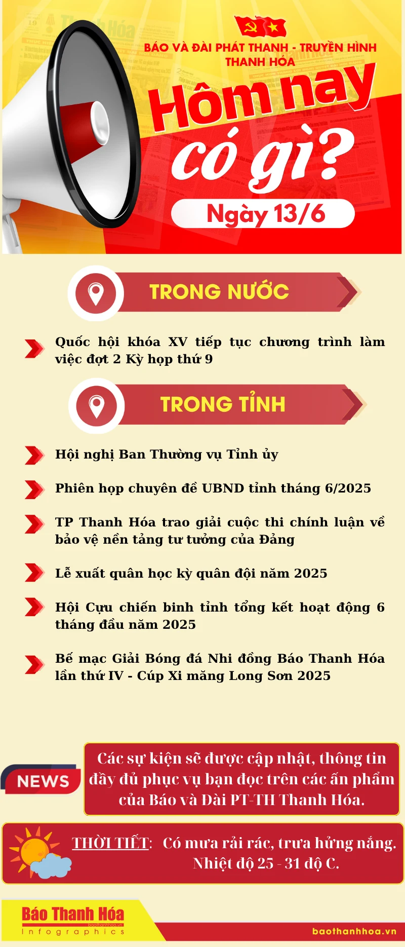 Hôm nay có gì? - Sự kiện nổi bật ngày 13/6/2025