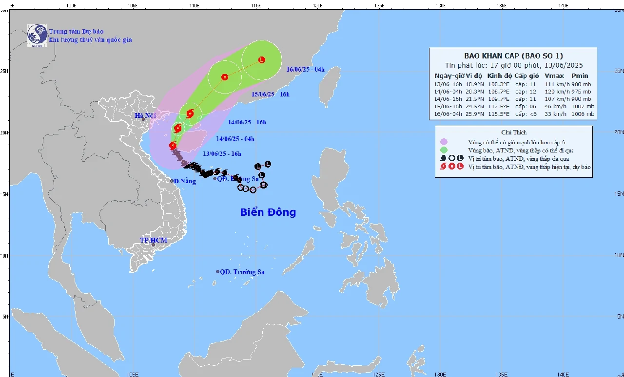 Bão Wutip cách đảo Bạch Long Vĩ khoảng 215km về phía Nam Đông Nam