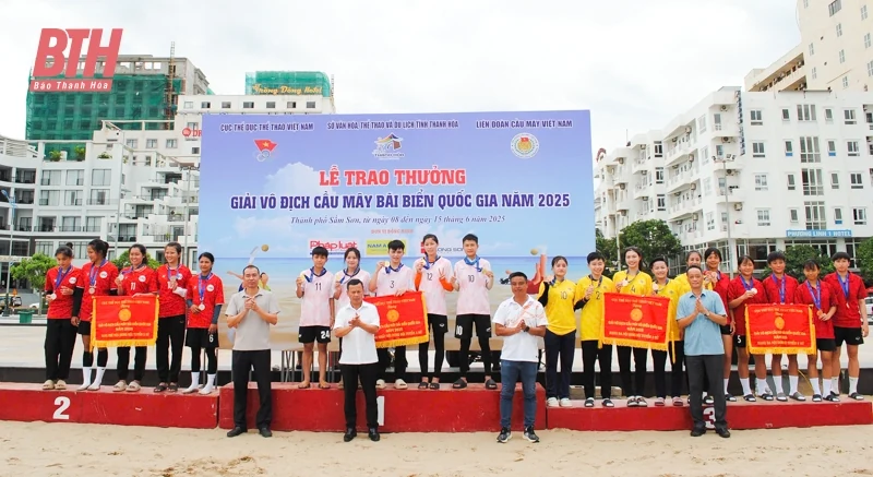 Thanh Hóa nhất nội dung đội tuyển 3 nam tại Giải vô địch Cầu mây bãi biển quốc gia