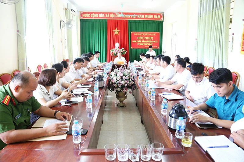 Xã Hoằng Giang (mới) diễn tập vận hành hoạt động mô hình chính quyền địa phương 2 cấp