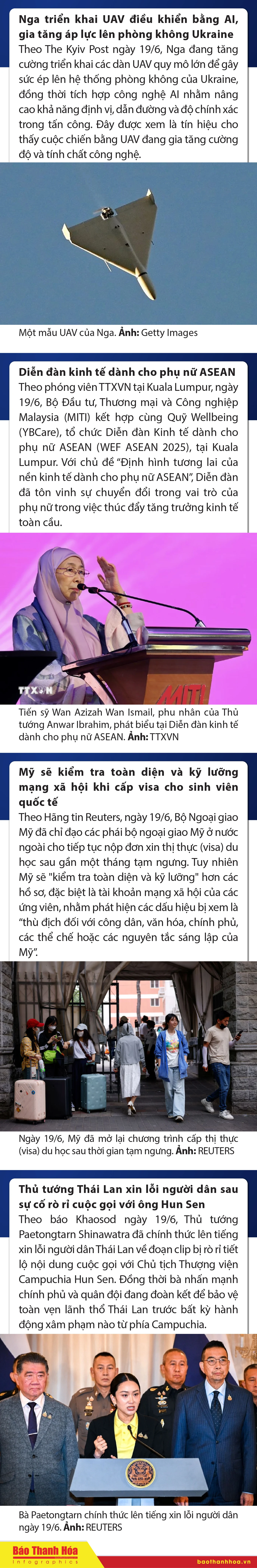 Sự kiện nổi bật trong nước, quốc tế ngày 19/6/2025