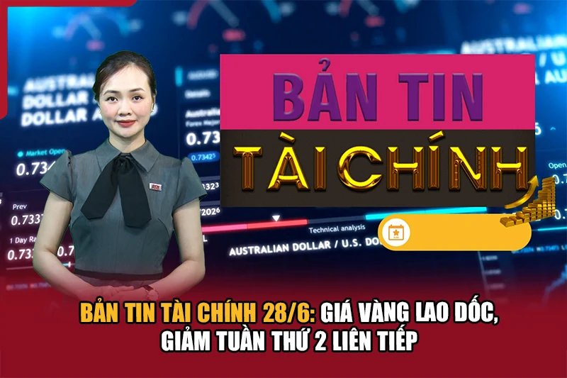 Bản tin Tài chính 28/6: Giá vàng lao dốc, giảm tuần thứ 2 liên tiếp