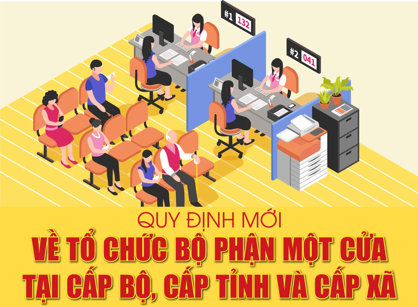 [Infographics] - Quy định mới về tổ chức Bộ phận Một cửa tại cấp bộ, cấp tỉnh và cấp xã