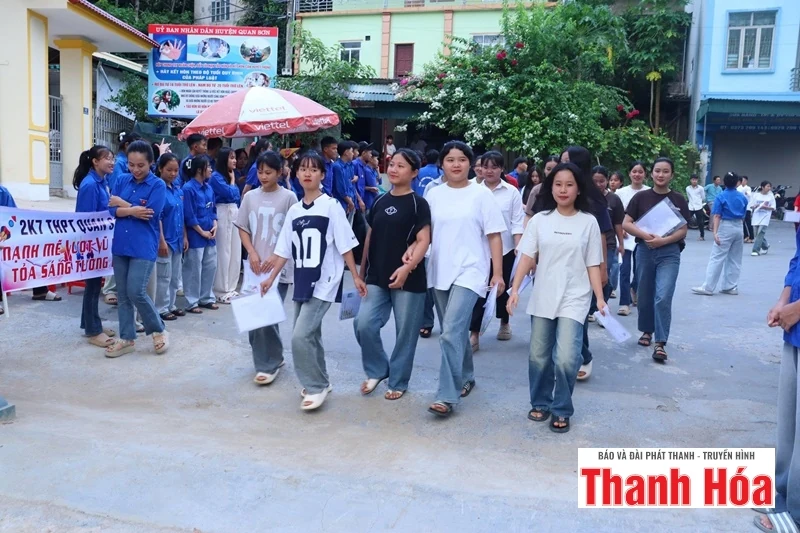 Thí sinh Thanh Hóa hào hứng bước vào ngày thi cuối kỳ thi Tốt nghiệp THPT