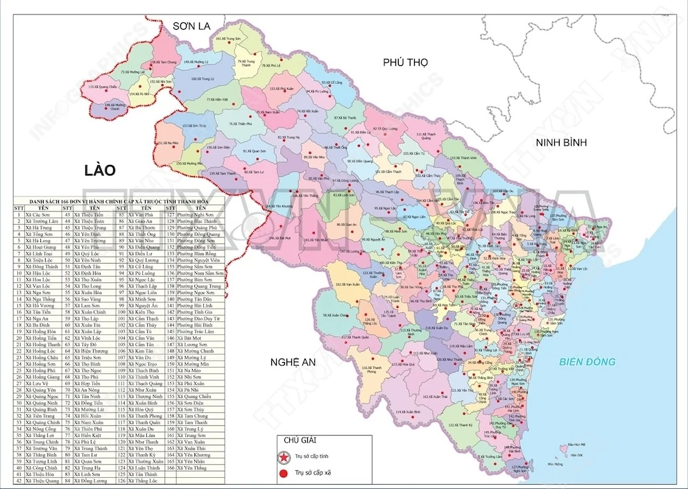 Công bố trụ sở mới của 166 xã, phường tỉnh Thanh Hóa từ 1/7/2025