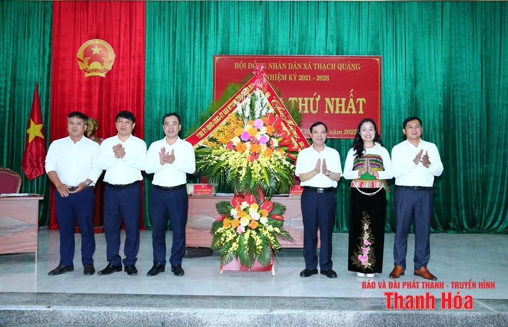 Phó Bí thư Thường trực Tỉnh ủy Lại Thế Nguyên dự Hội nghị lần thứ nhất Ban Chấp hành Đảng bộ xã Thạch Quảng