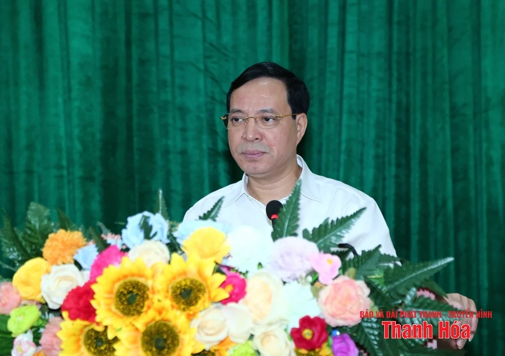 Phó Bí thư Thường trực Tỉnh ủy Lại Thế Nguyên dự Hội nghị lần thứ nhất Ban Chấp hành Đảng bộ xã Thạch Quảng