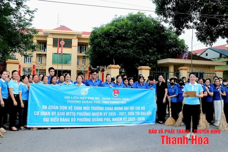 Hơn 100 cán bộ, hội viên, đoàn viên ra quân tổng vệ sinh môi trường