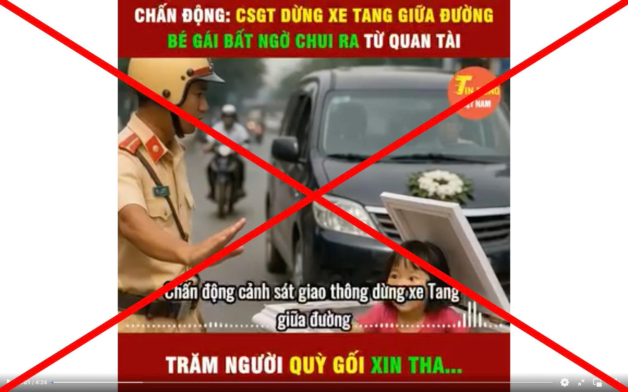 Video bé gái bất ngờ chui ra từ quan tài là sai sự thật