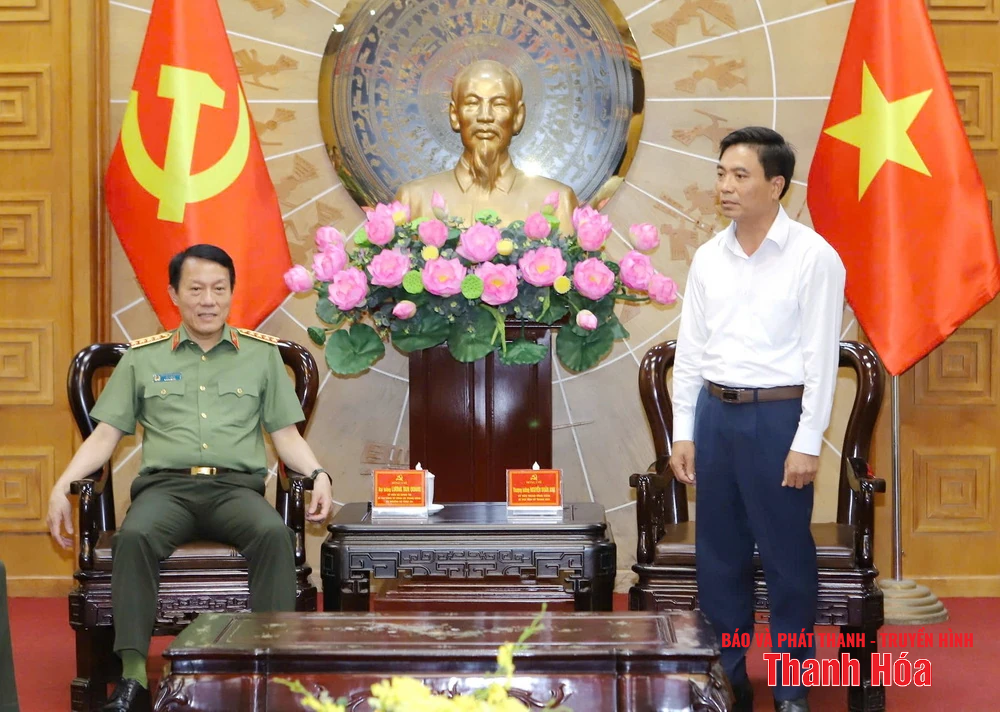 Bộ trưởng Bộ Công an Lương Tam Quang làm việc với Ban Thường vụ Tỉnh ủy Thanh Hóa