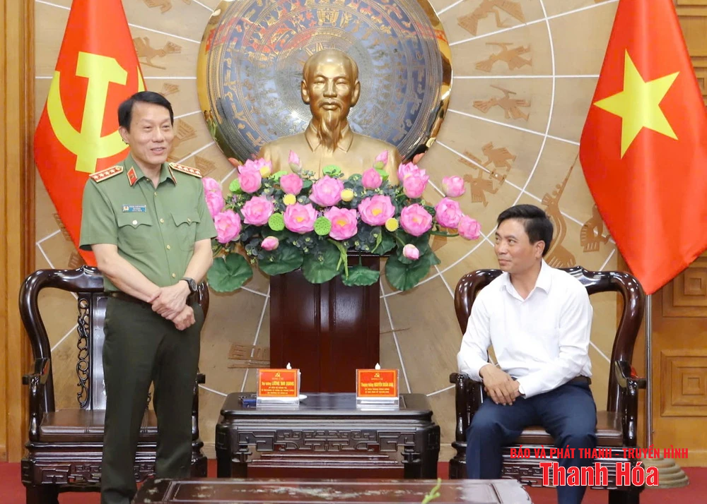 Bộ trưởng Bộ Công an Lương Tam Quang làm việc với Ban Thường vụ Tỉnh ủy Thanh Hóa