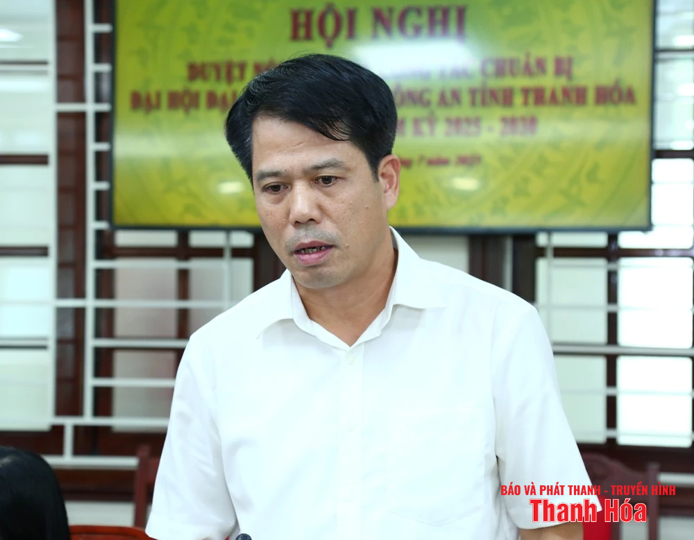 Duyệt nội dung và công tác chuẩn bị tổ chức Đại hội Đảng bộ Công an tỉnh Thanh Hóa lần thứ XX