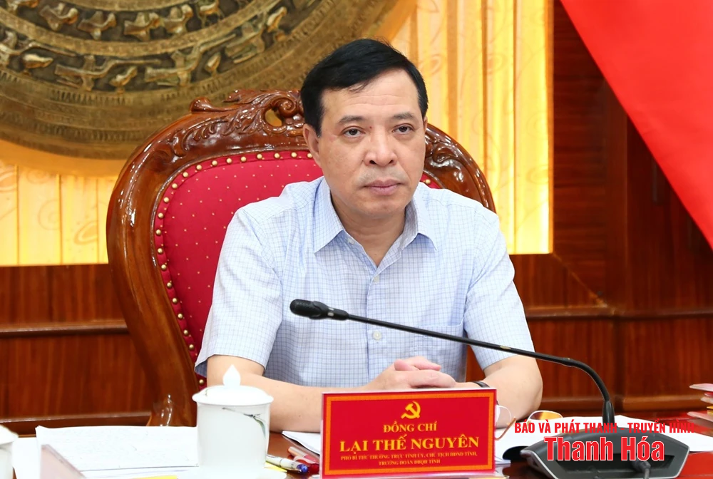 Phó Bí thư Thường trực Tỉnh ủy Lại Thế Nguyên chủ trì hội nghị cho ý kiến về công tác chuẩn bị đại hội đảng bộ 6 xã