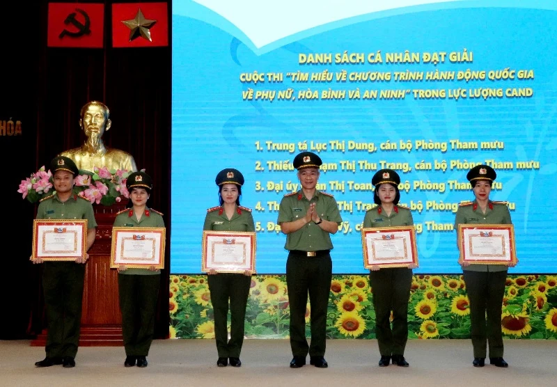 Ban Thanh niên - Phụ nữ Công an tỉnh sơ kết công tác Đoàn thể và trao giải các cuộc thi