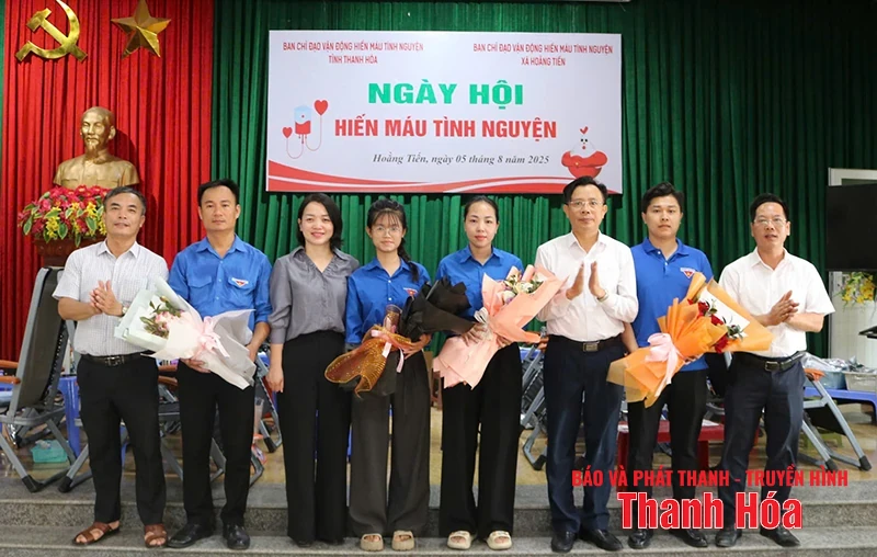 Xã Hoằng Tiến tiếp nhận gần 250 đơn vị máu tại Ngày hội hiến máu tình nguyện