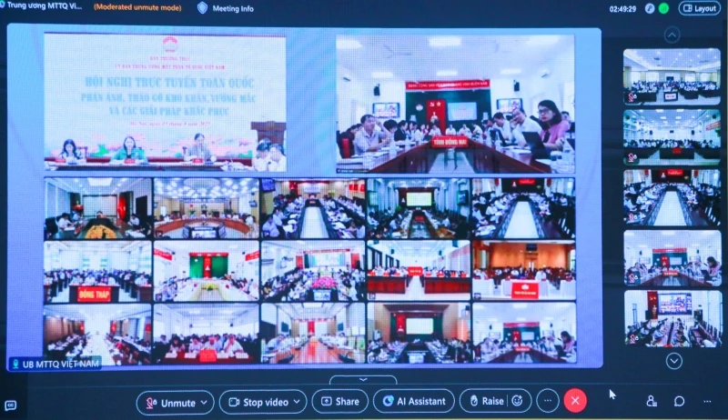 Tháo gỡ khó khăn, vướng mắc sau sắp xếp tổ chức bộ máy Ủy ban Mặt trận Tổ quốc