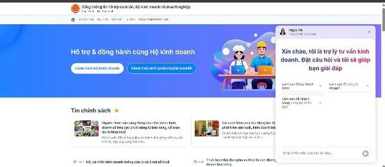 Cổng thông tin hỗ trợ người nộp thuế có tích hợp trợ lý AI