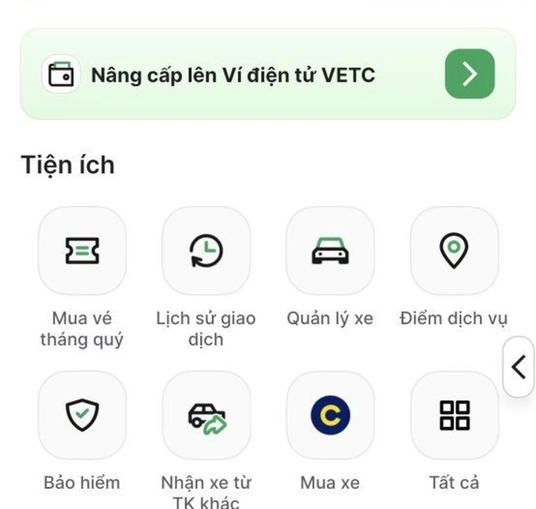 Hướng dẫn nâng cấp tài khoản thu phí lên tài khoản giao thông