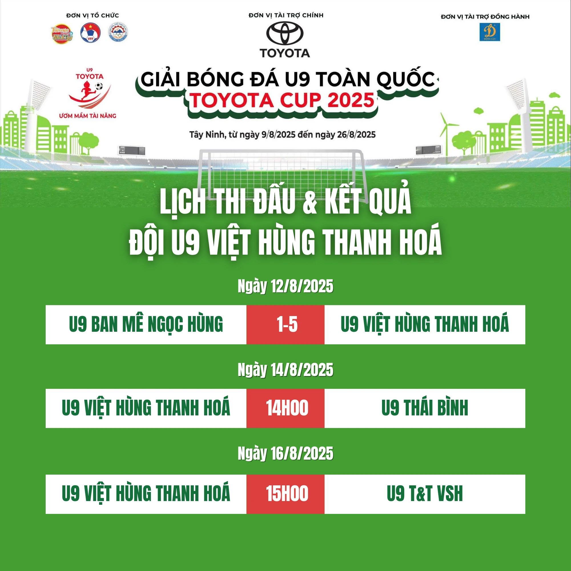 U9 Việt Hùng Thanh Hoá thắng đậm trận ra quân tại giải U9 toàn quốc 2025