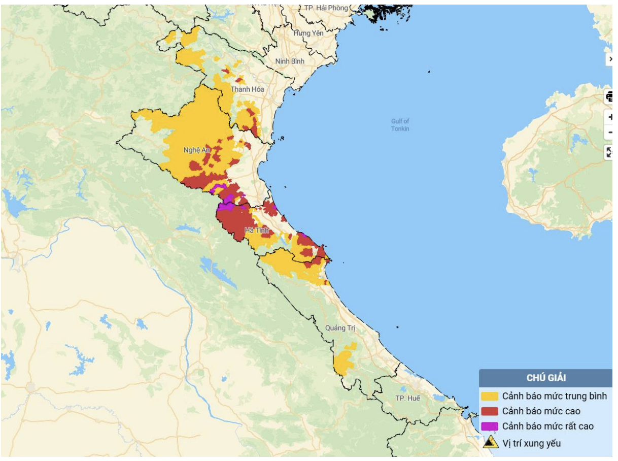 Cảnh báo lũ quét, sạt lở đất khu vực từ Thanh Hóa đến Quảng Trị