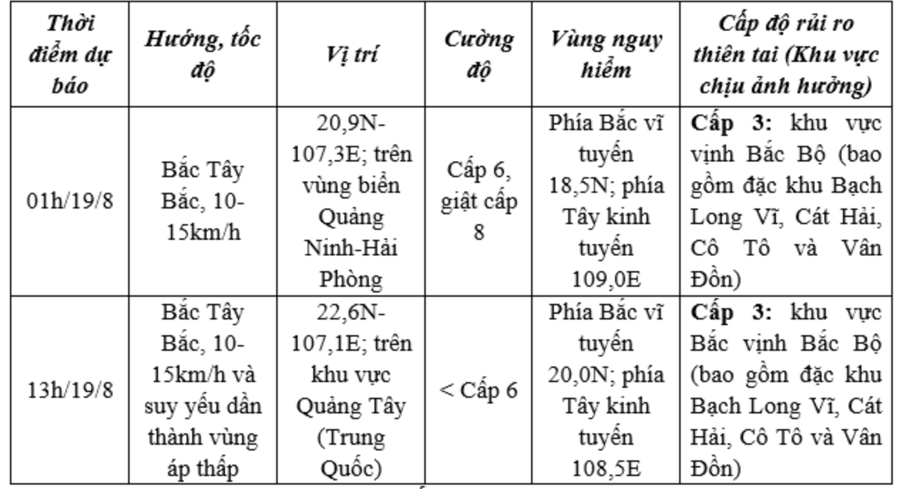 Áp thấp nhiệt đới cách đặc khu Bạch Long Vĩ khoảng 70km, giật cấp 9