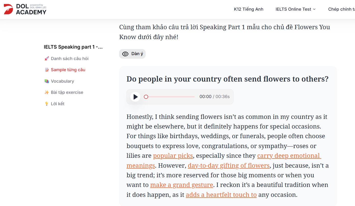 Chinh phục IELTS Speaking Part 1 & IELTS Speaking Part 2 hiệu quả cùng DOL Academy