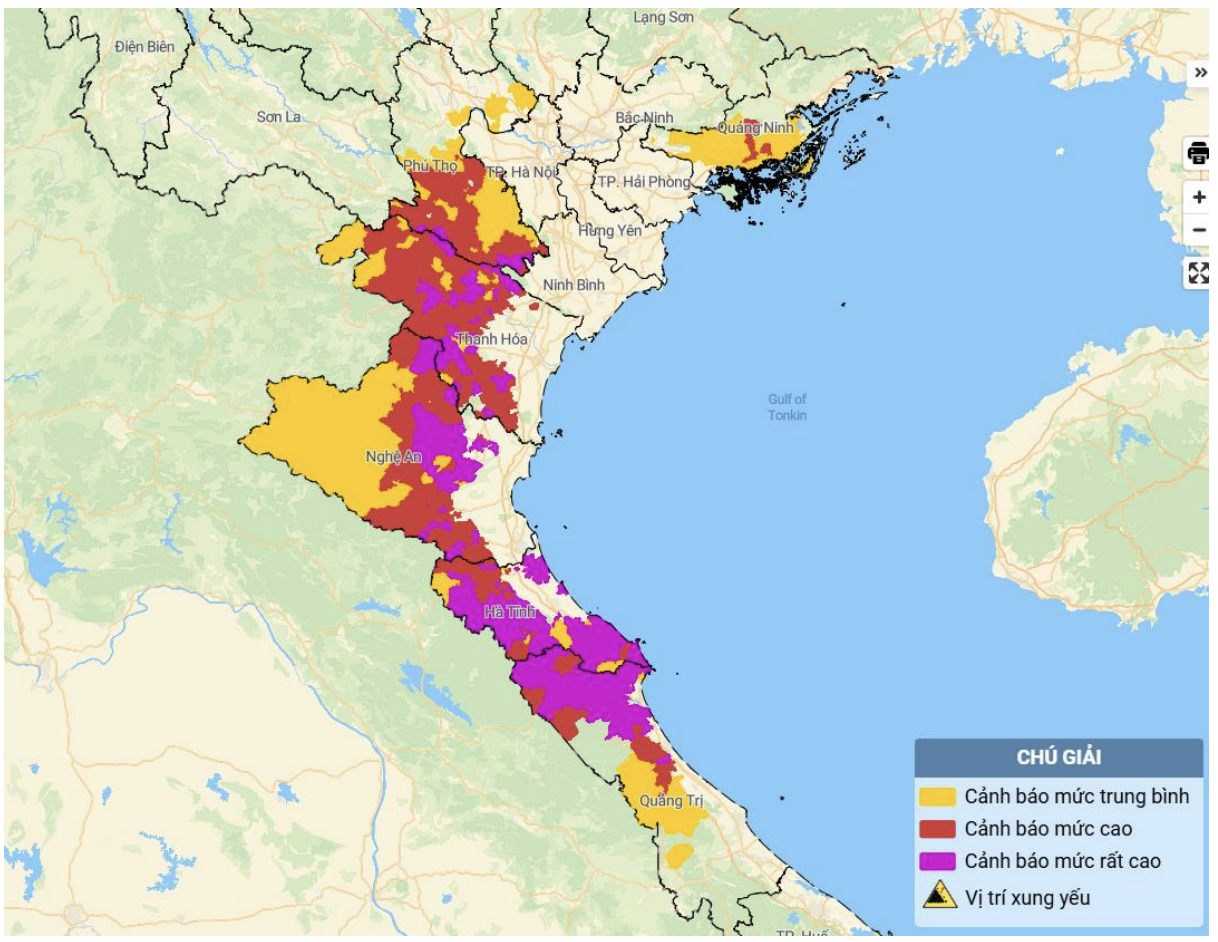 Cảnh báo lũ quét, sạt lở đất tại nhiều địa phương của tỉnh Thanh Hóa
