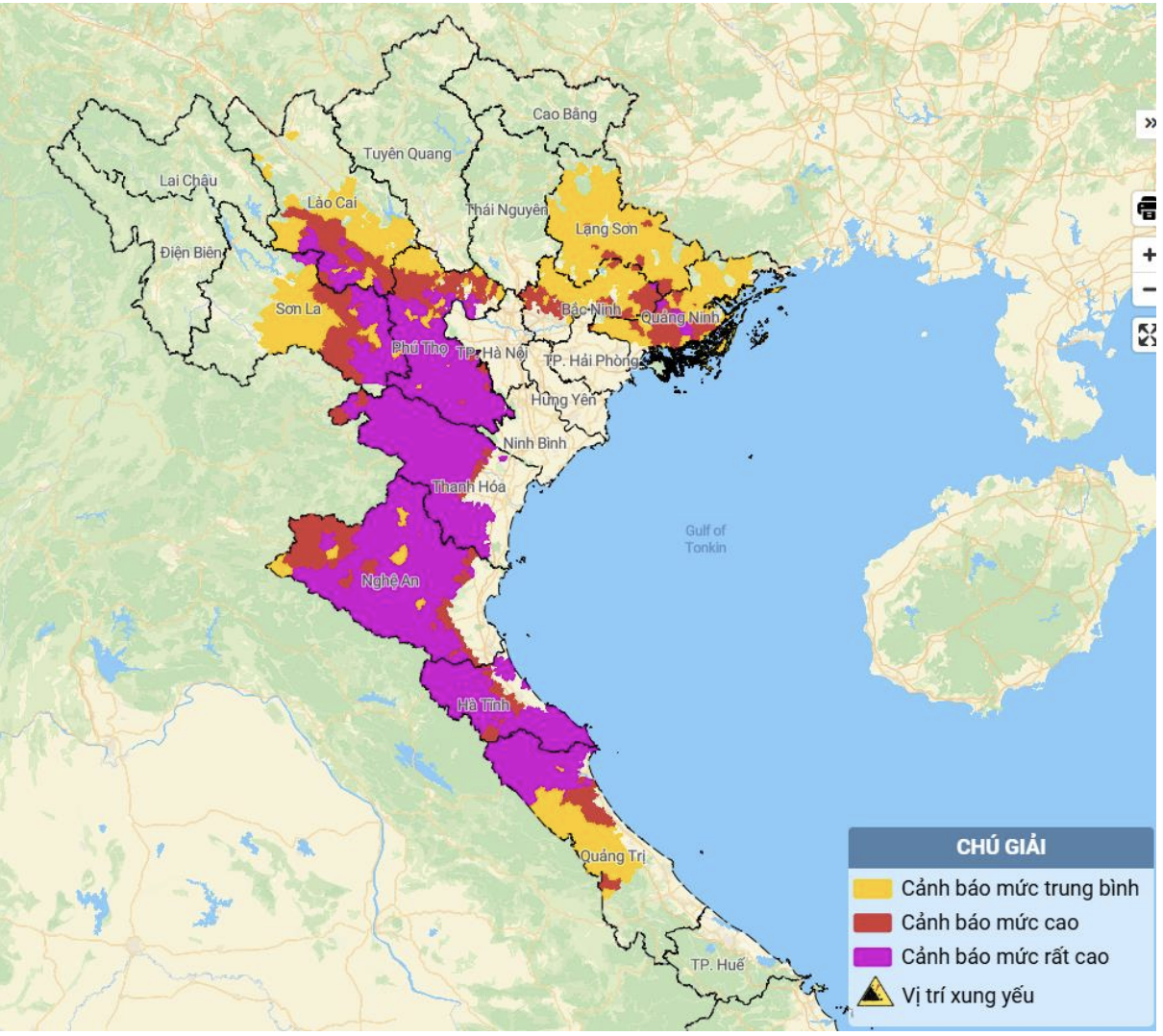 Cảnh báo rủi ro thiên tai do lũ quét, sạt lở cấp độ 2 tại Thanh Hóa