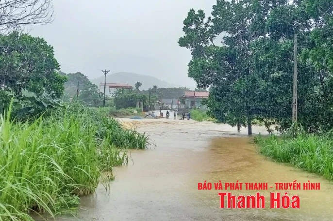 Mực nước sông Cầu Chày dâng cao, phát lệnh báo động III