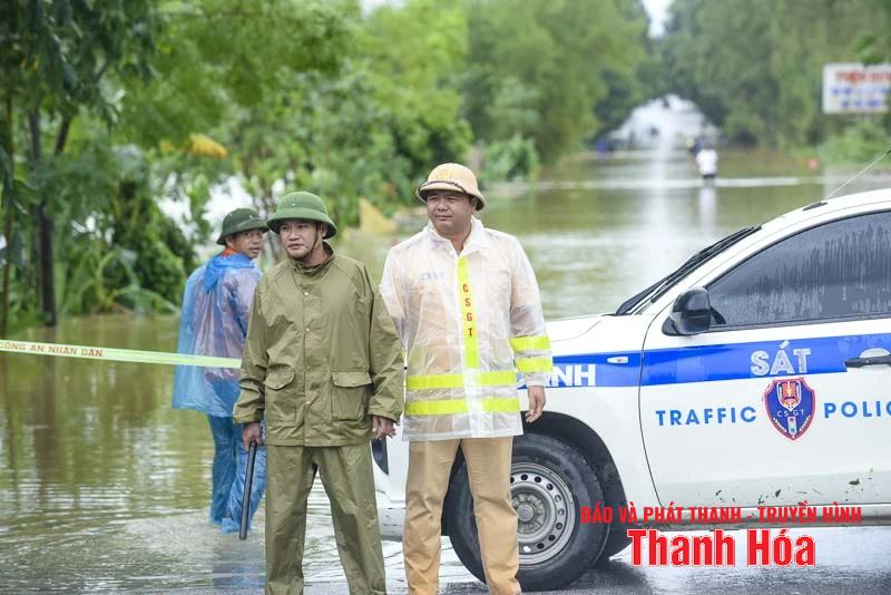 QL47 đoạn qua xã Thọ Ngọc ngập sâu, giao thông tạm thời bị chia cắt
