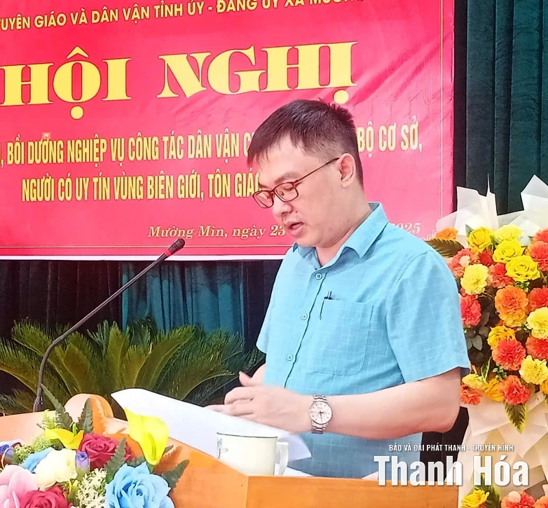 Tập huấn nghiệp vụ dân vận cho cán bộ cơ sở và người có uy tín tại xã Mường Mìn