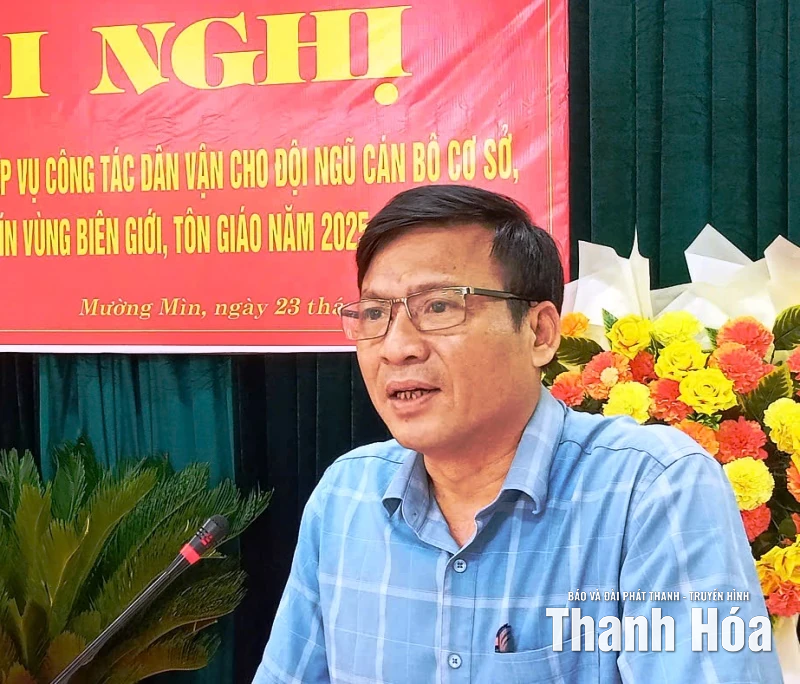 Tập huấn nghiệp vụ dân vận cho cán bộ cơ sở và người có uy tín tại xã Mường Mìn