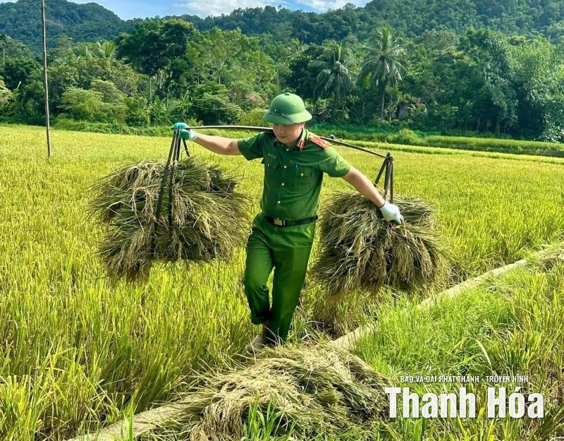 Đoàn viên thanh niên hỗ trợ người dân chống bão số 10