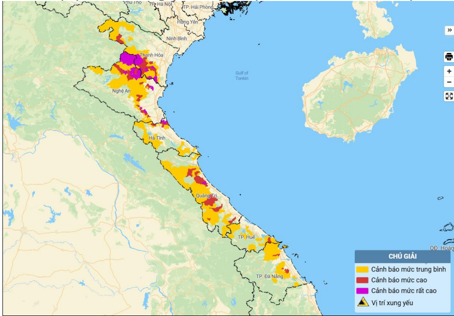 Cảnh báo lũ quét, sạt lở đất do mưa lũ các tỉnh tại Thanh Hóa