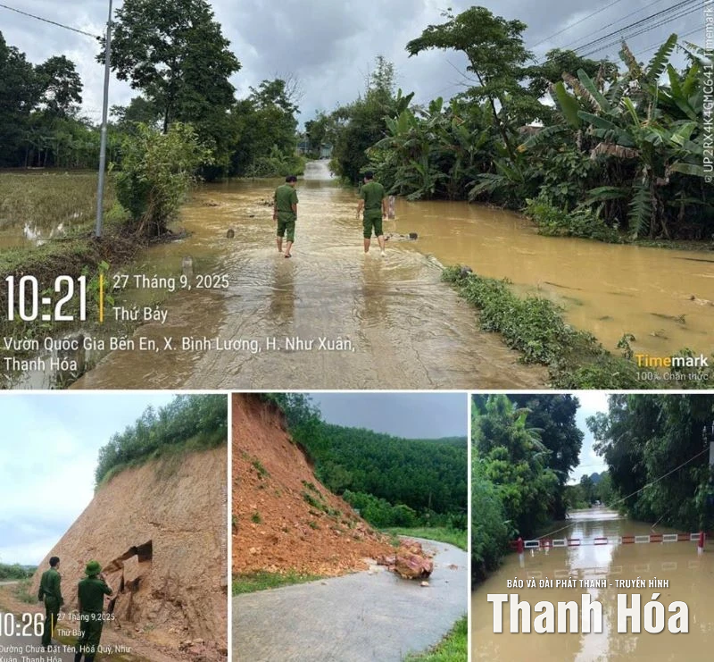 Công an các xã miền núi Thanh Hóa chủ động ứng phó mưa bão, đảm bảo an toàn cho người dân