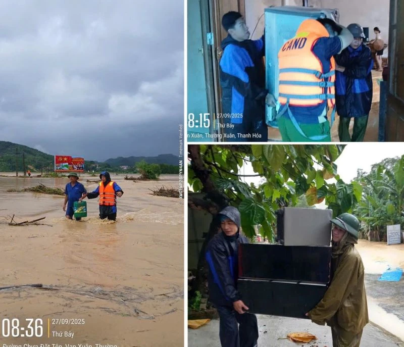 Công an các xã miền núi Thanh Hóa chủ động ứng phó mưa bão, đảm bảo an toàn cho người dân