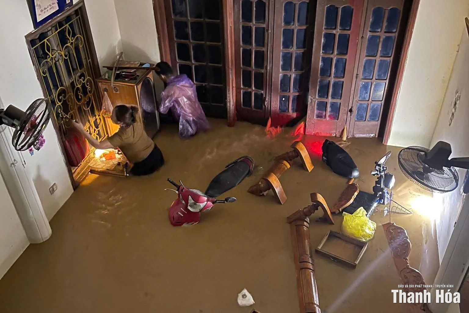 Nước lũ tại Ngọc Lặc đã rút