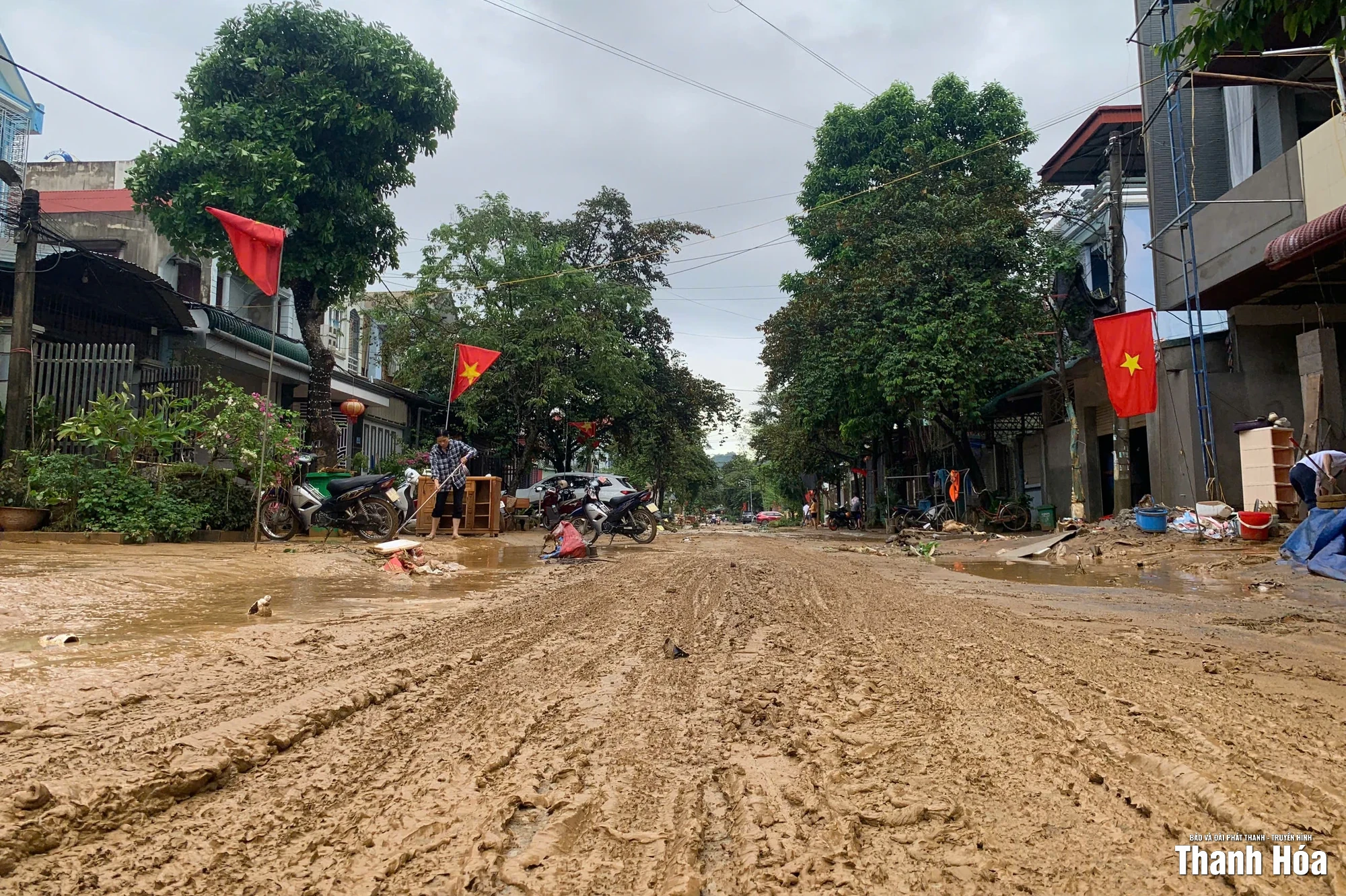 Nước lũ tại Ngọc Lặc đã rút