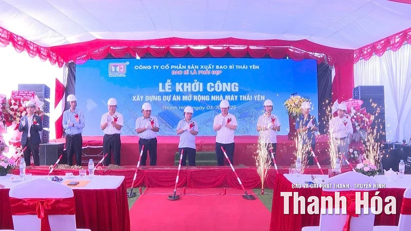 Lễ khởi công xây dựng dự án mở rộng nhà máy sản xuất bao bì Thái Yên xã Tân Ninh